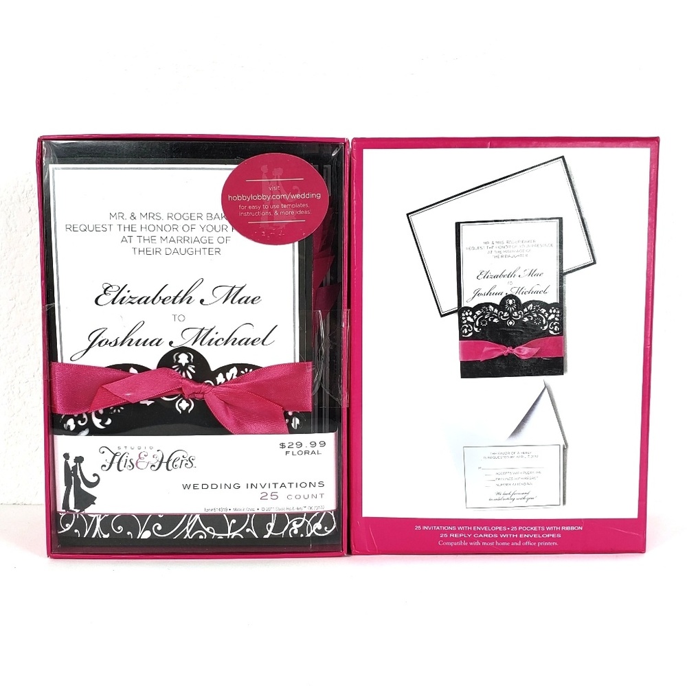 NWT 50 Studio His & Hers Wedding Invitations